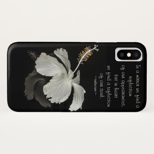 Hibiscus reflectie met Inspirerend quote Case-Mate iPhone Case (Achterkant (horizontaal))