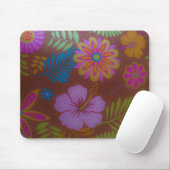 Hibiscus Retro Flower Design Muismat (Met muis)