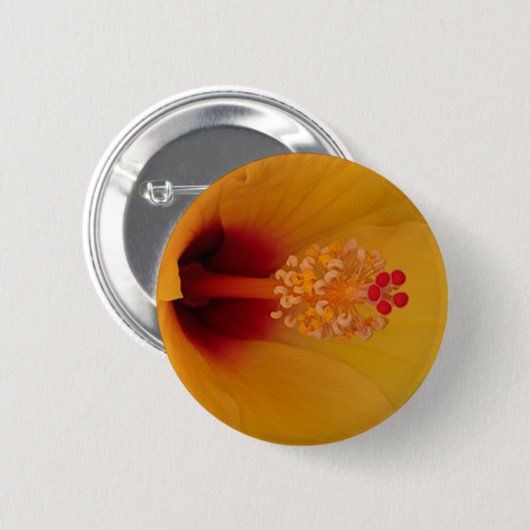 Hibiscus Ronde Button 5,7 Cm (Voorkant /achterkant)