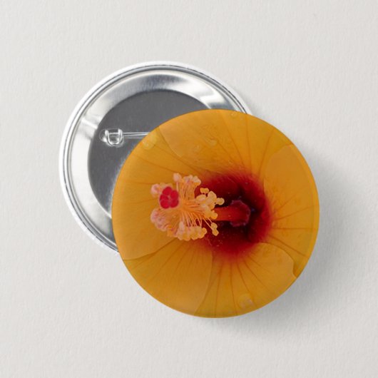 Hibiscus Ronde Button 5,7 Cm (Voorkant /achterkant)