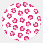 Hibiscus Ronde Sticker (Voorkant)