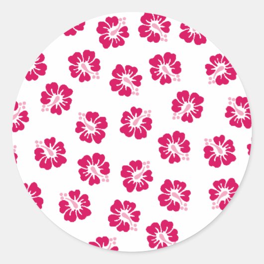 Hibiscus Ronde Sticker (Voorkant)