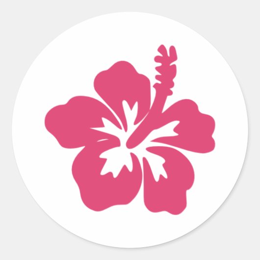 Hibiscus Ronde Sticker (Voorkant)