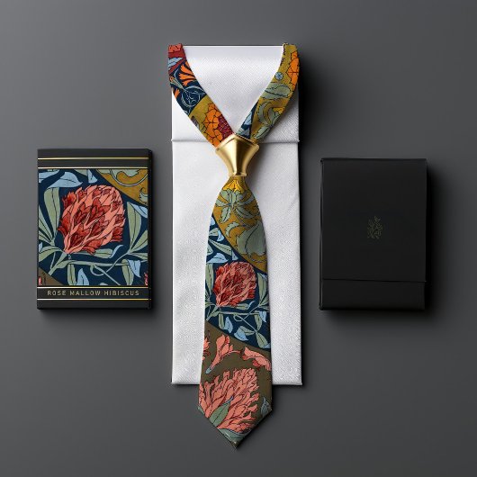 Hibiscus & Roos Mallow Mannen uit het Victoriaans- Stropdas