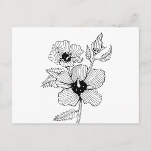 Hibiscus Roos van Sharon Flower Briefkaart