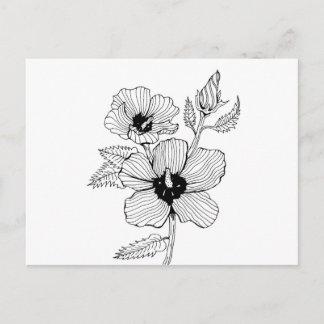 Hibiscus Roos van Sharon Flower Briefkaart