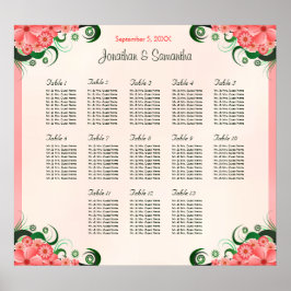 Hibiscus roze 13 Weddenschapstabellen Zitkaarten Poster