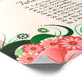 Hibiscus roze 15 huwelijkstabellen zitplaatsen poster (Hoek)