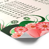 Hibiscus roze 16 Weddenschappen Zitkaarten Poster (Hoek)