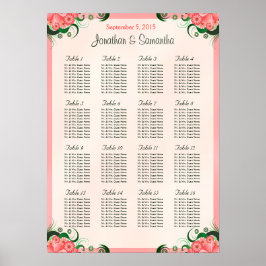 Hibiscus roze 16 Weddenschappen Zitkaarten Poster