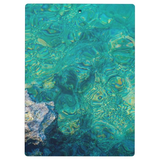 Hibiscus roze bloem turquoise oceaan Hawaïaans Klembord (Achterkant)