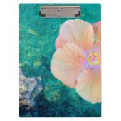 Hibiscus roze bloem turquoise oceaan Hawaïaans Klembord (Voorkant)