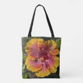 Hibiscus roze en Sinaasappel Tote Bag (Achterkant)