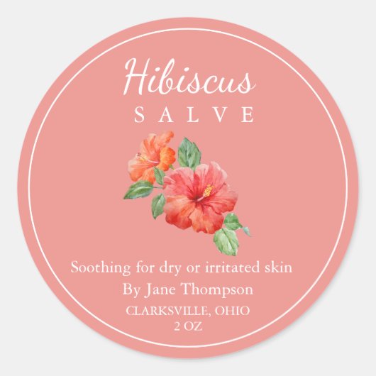 Hibiscus Salve / balsem Label (Voorkant)