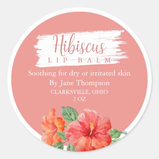 Hibiscus Salve / balsem / Zeep Label (Voorkant)