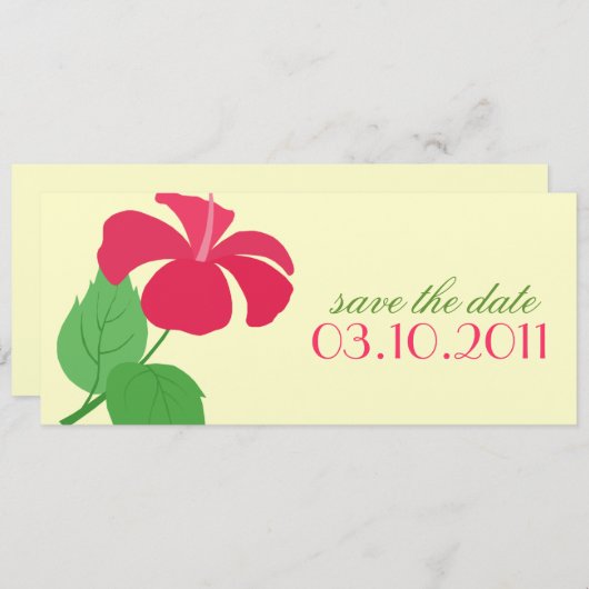 Hibiscus Save the Date Notice Kaart (Voorkant / Achterkant)