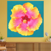 Hibiscus schilderij canvas afdruk (Insitu (Woonkamer))