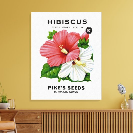 Hibiscus  Seed Packet Canvas Afdruk (Insitu (Woonkamer))