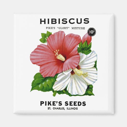 Hibiscus  Seed Packet Magneet (Voorkant)