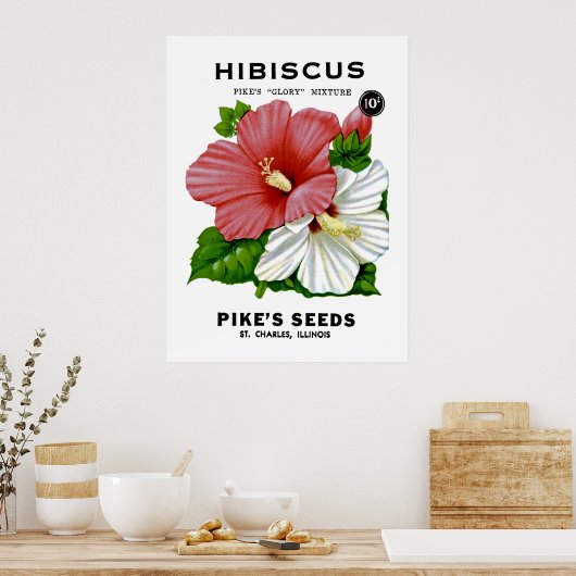 Hibiscus  Seed Packet Poster (Keuken)