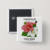 Hibiscus  Seed Packet Vierkante Button 5,1 Cm (Voorkant /achterkant)