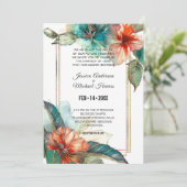 Hibiscus Serenade Paradise bruiloft uitnodiging (Staand voorkant)