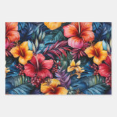 Hibiscus Serenade: Tropische bladeren Inpakpapier Vel (Voorkant 3)
