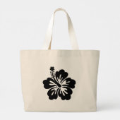 Hibiscus silhouet grote tote bag (Achterkant)