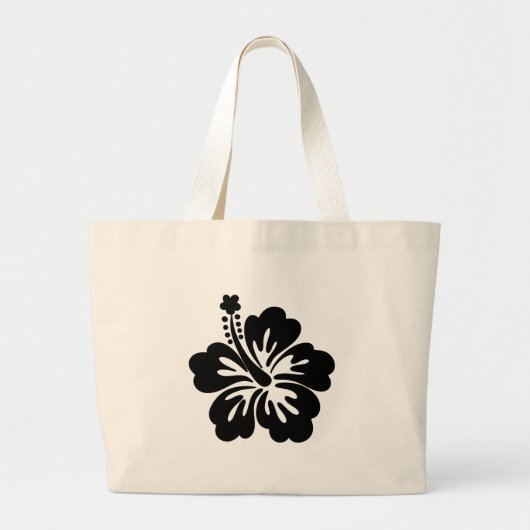 Hibiscus silhouet grote tote bag (Voorkant)