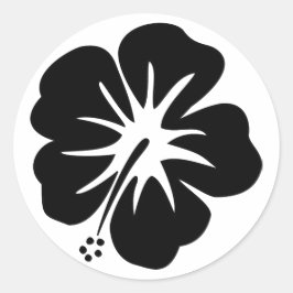 Hibiscus Sjabloon Ronde Sticker