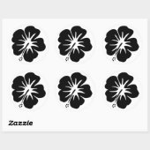 Hibiscus Sjabloon Ronde Sticker (Vel)