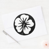 Hibiscus Sjabloon Ronde Sticker (Envelop)