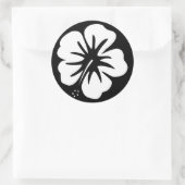 Hibiscus Sjabloon Ronde Sticker (Tas)