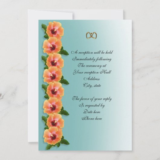 Hibiscus sjabloon voor uitnodiging (Achterkant)