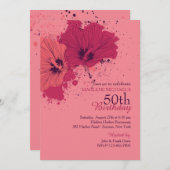 Hibiscus Splash Uitnodiging (Voorkant / Achterkant)