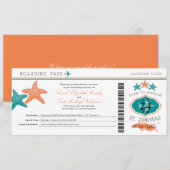 Hibiscus St. Thomas Boarding Pass Wedding Kaart (Voorkant / Achterkant)