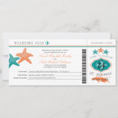 Hibiscus St. Thomas Boarding Pass Wedding Kaart (Voorkant)