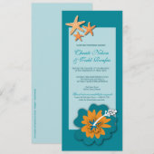 Hibiscus Starfish Destination Island Wedding Kaart (Voorkant / Achterkant)