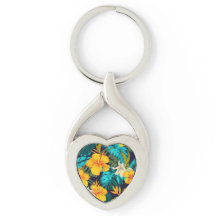 Hibiscus Sunshine - Heldere, tropische Sleutelhang