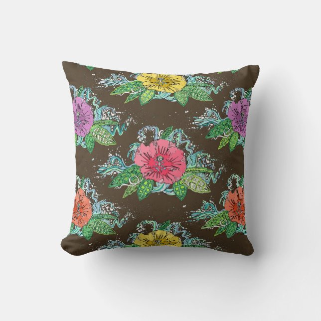 hibiscus surf kussen (Voorkant)