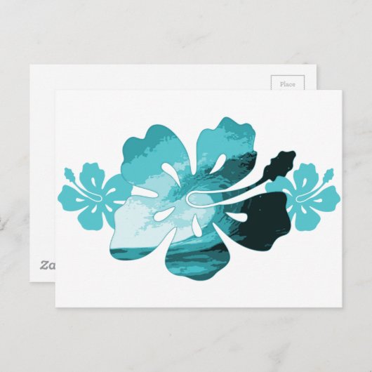 Hibiscus surf stijl briefkaart (Voorkant / Achterkant)