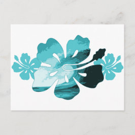 Hibiscus surf stijl briefkaart