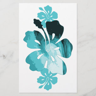Hibiscus surf stijl briefpapier