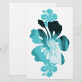 Hibiscus surf stijl briefpapier (Voorkant / Achterkant)