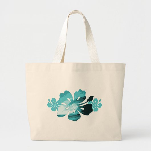 Hibiscus surf stijl grote tote bag (Voorkant)