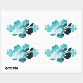 Hibiscus surf stijl rechthoekige sticker (Vel)