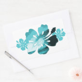 Hibiscus surf stijl rechthoekige sticker (Envelop)