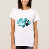Hibiscus surf stijl t-shirt (Voorkant)