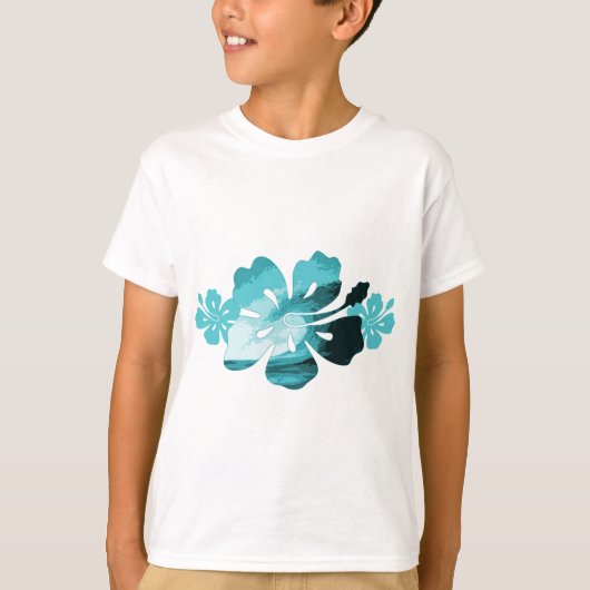 Hibiscus surf stijl t-shirt (Voorkant)