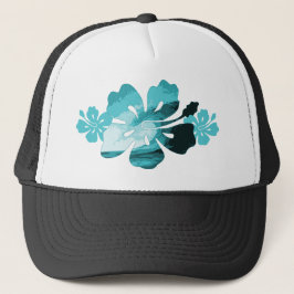Hibiscus surf stijl trucker pet